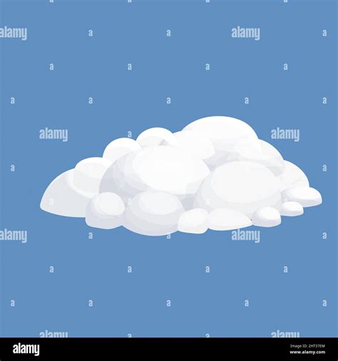 Cloud Fluffy Clip Art Sky Weather Element In Cartoon Style Isolated