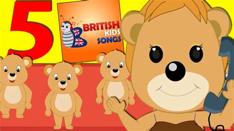 Five Little Teddy Bears With Lyrics Nursery Rhymes British Kids