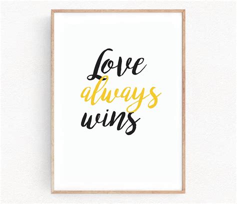 Love Art Print Love Always Wins Wall Decor Typographic Home Gift Art ...