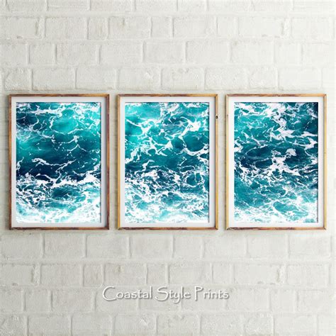 Set of 3 Ocean Art Prints Digital Prints Coastal Wall Art - Etsy