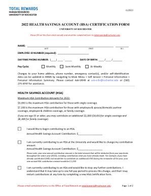 Fillable Online Health Savings Accounts HSA Fax Email Print PdfFiller