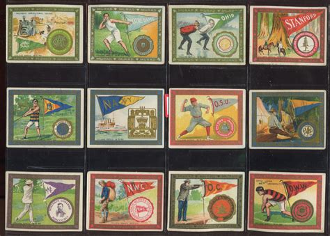 Lot Detail - T51 Murad Cigarettes College Series TOUGH Complete Set of