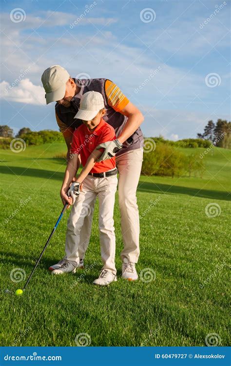 Father With Son At Golf Stock Image Image Of Activity