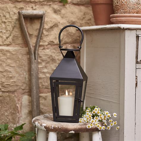 Cairns Black Garden Lantern With Truglow® Candle Uk