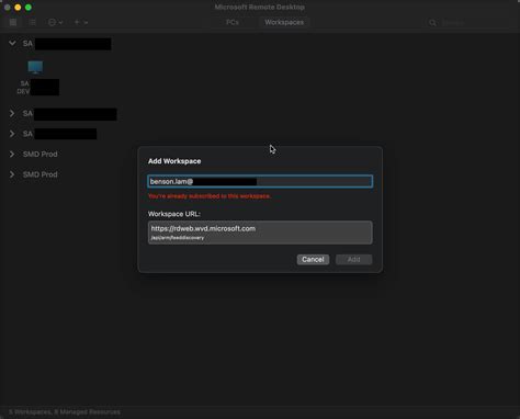 macOS Microsoft Remote Desktop client - Allow subscription to multiple