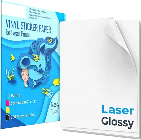 Papier Autocollant A En Vinyle Pour Imprimante Laser Blanc Brillant