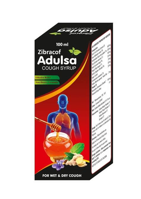 Zibracof Adulsa Ayurvedic Cough Syrup At 124 Box Ayurvedic Cough