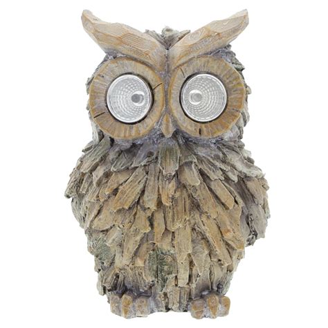 LED Solar Powered Light Owl Shape Resin Figurine LED Lamp Solar Lawn