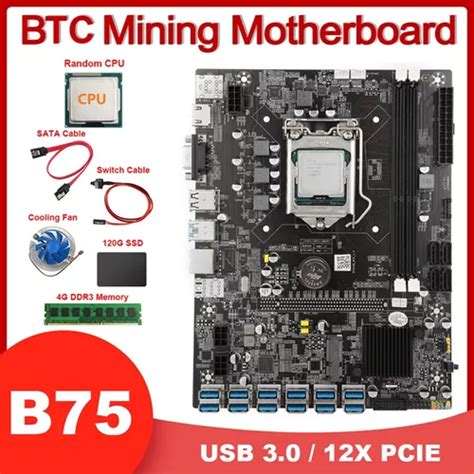 Placa Base Para Minería B75 Usb btc Cpu ventilador De Refrig Cuotas