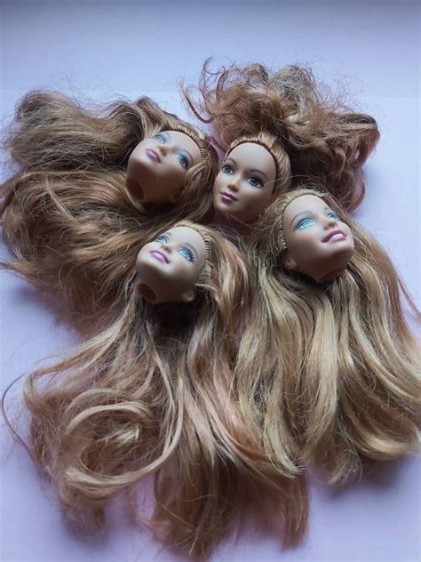 Barbie Doll Heads Strawberry Blonde Hair Rubber Doll Parts Etsy In 2021 Barbie Doll Head