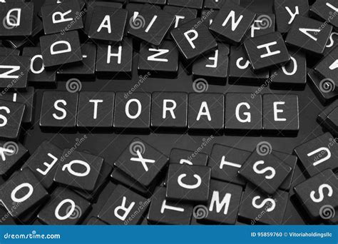 Black Letter Tiles Spelling The Word X22 Storage X22 Stock Photo