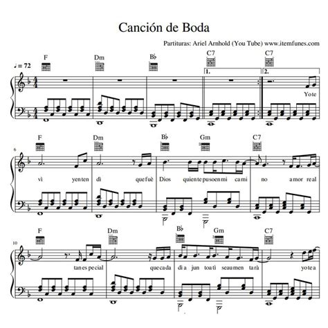 Cancion De Boda Casamiento Partitura Cristiana Gratis Notas Acordes