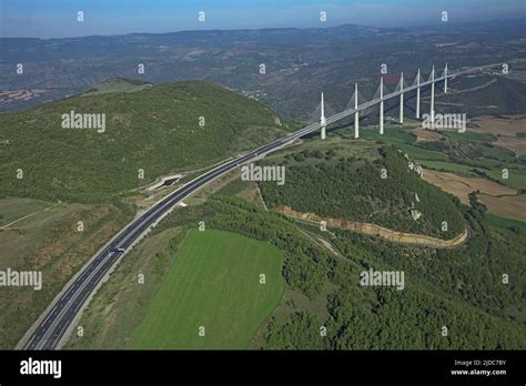 France, Aveyron Millau, the Millau viaduct aerial view Stock Photo - Alamy