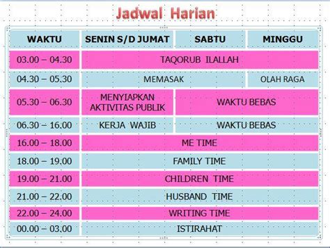 Contoh Agenda Harian Pribadi 55 Koleksi Gambar