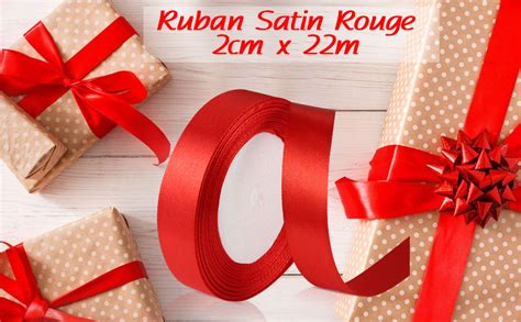 Ruban Satin Rouge Mm X M Ruban Rouge Brillant Ruban Fin Rubans