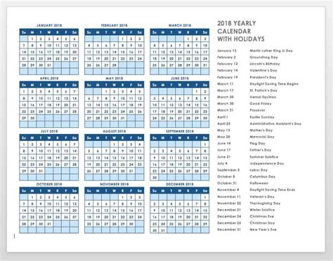 dentrodabiblia: 2018 year calendar with holidays