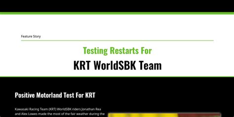 Feature Story Testing Restarts For Krt Worldsbk Team Proof In Racing