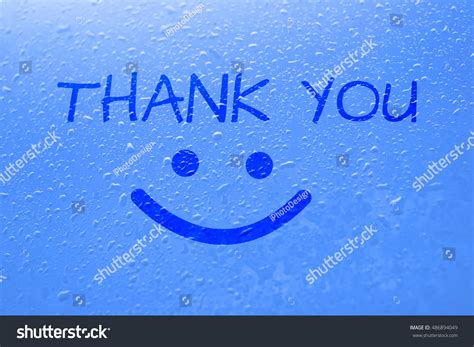 Writing Thank You On Blue Water Stock Photo 486894049 Shutterstock