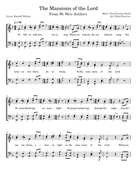 The Mansions of the Lord (TTBB acapella) Sheet music for Strings Group ...