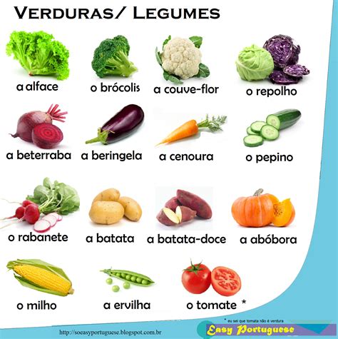 Verduras E Legumes Nomes LIBRAIN