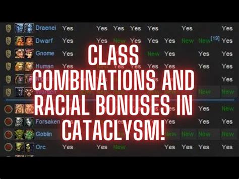 Class Combinations And Racial Bonuses In Cataclysm Youtube