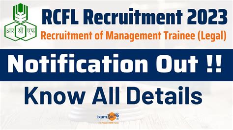 RCFL Recruitment 2023 Management Trainee Legal By Vidhika Mam