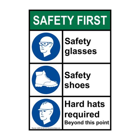 Vertical Ppe Required Beyond This Point Sign Ansi Safety First