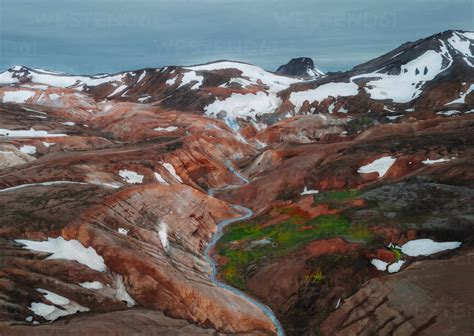 A Stunning Aerial View Captures The Vibrant Hues Of Rhyolite Mountains