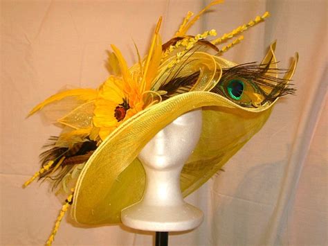 Items Similar To Kentucky Derby Hat Yellow Large Double Brim Award