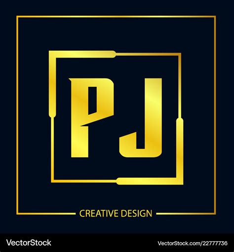 Initial Letter Pj Logo Template Design Royalty Free Vector