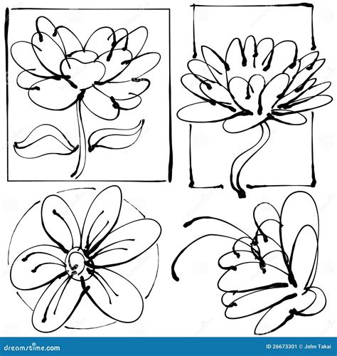 Abstract Flower Drawing Stock Image - Image: 26673301