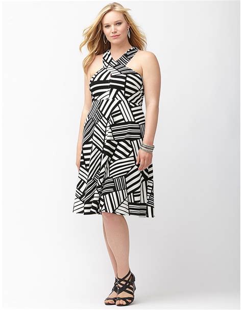 Printed Halter Skater Dress By Lane Bryant Lane Bryant Plus Size