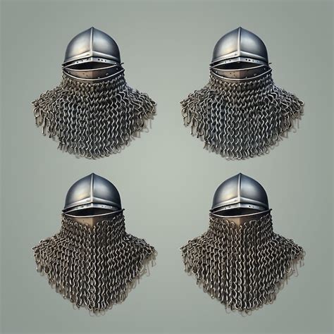 Premium Photo | Set of Coif Medieval Item Historical Design Chainmail ...