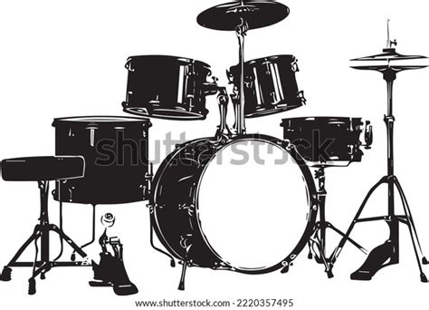 Music Drum Set Silhouette Vector Illustration Stock Vector (Royalty ...