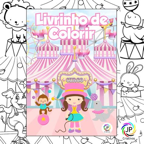 LIVRINHO DE COLORIR CIRCO ROSA AQUARELADO LEMBRANCINHA Shopee Brasil