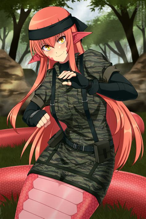 Miia And Naked Snake Monster Musume No Iru Nichijou And 2 More Drawn