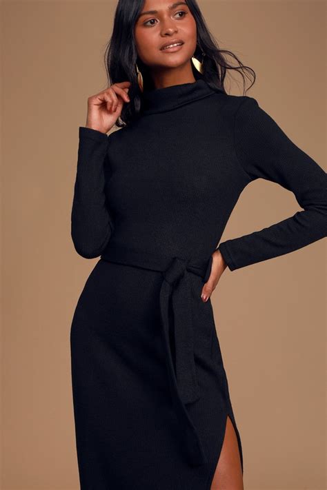 Cute Black Sweater Dress Turtleneck Sweater Dress Bodycon Lulus