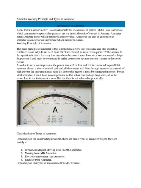 ammeter principles  types explained  electric current inductor