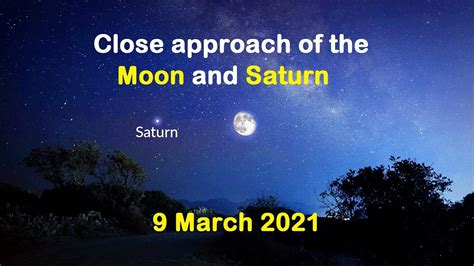 Close Approach Of The Moon And Saturn Conjunction Of Moon And Saturn March 2021 Youtube