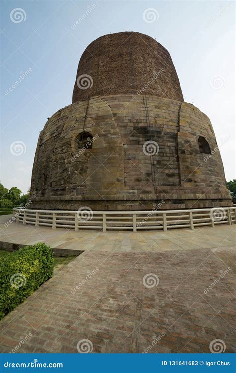 The Town of Sarnath, an Ancient Stupa Built in Honor of the First Sermon of Buddha. India ...