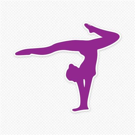 Purple Gymnast Handstand Silhouette Sticker Genius