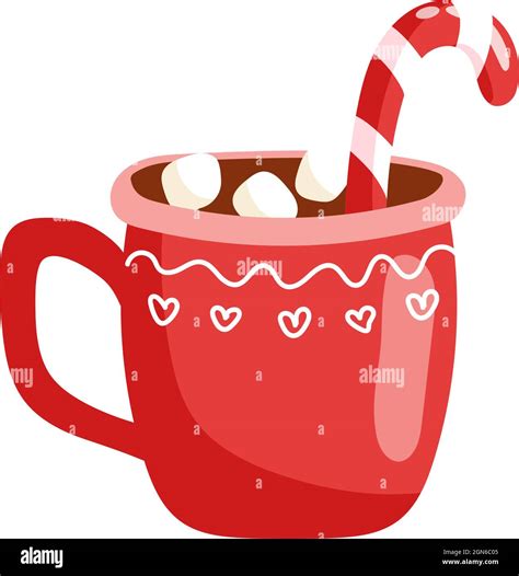 Bebida De Navidad Nuevo Año Taza De Café O Chocolate Con Marshmallows