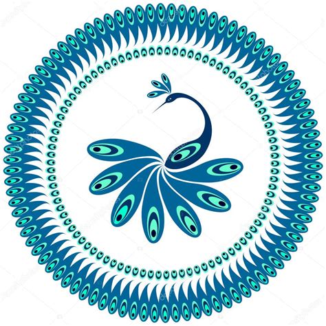 Peacock Decorative Pattern For Plate — Stock Vector © Troyka 4299853