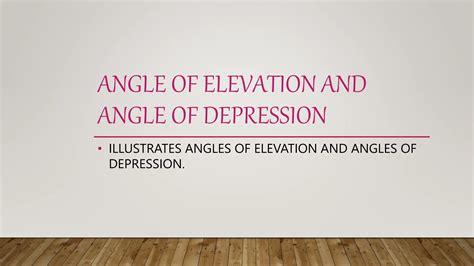 Angle Of Elevation And Angle Depressionpptx