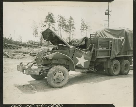 Truck Wrecked In An Accident At Fort Benning Georgia On 7 July 1944