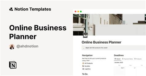 Online Business Planner Template By Anh D Notion Marketplace