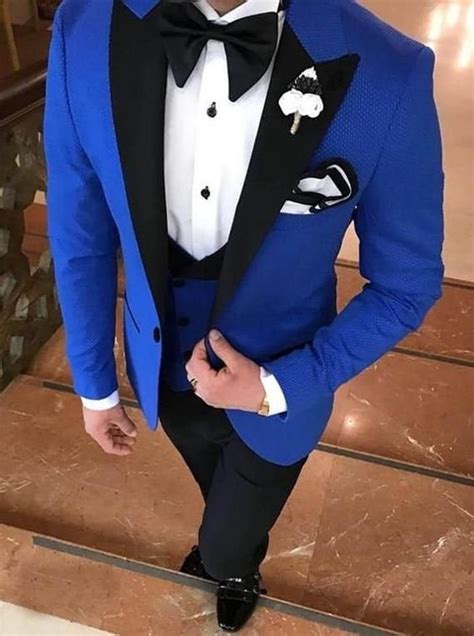 Royal Blue And Black Tuxedo