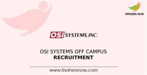 OSI Systems Off Campus 2024 Recruitment Drive For Freshers