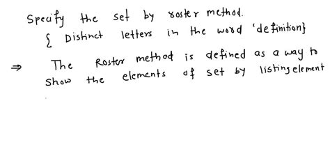 Solved Specify The Set By Roster Distinct Letters In The Word Definition