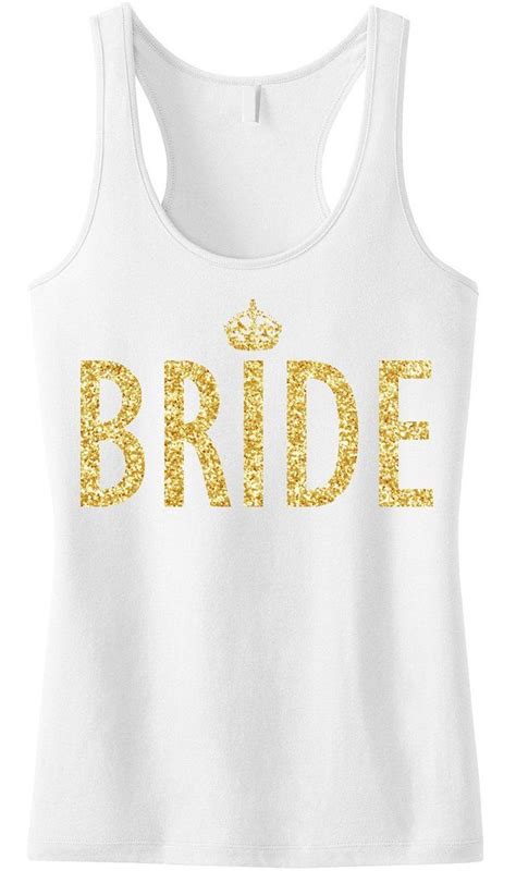 Bride Gold Sparkle Tank Top Sparkle Tank Tops Glitter Tank Tops